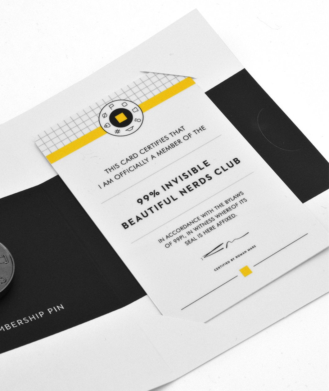 Beautiful Nerd Club Card + Lapel Pin
