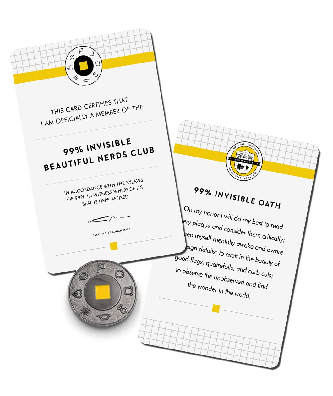 Beautiful Nerd Club Card + Lapel Pin