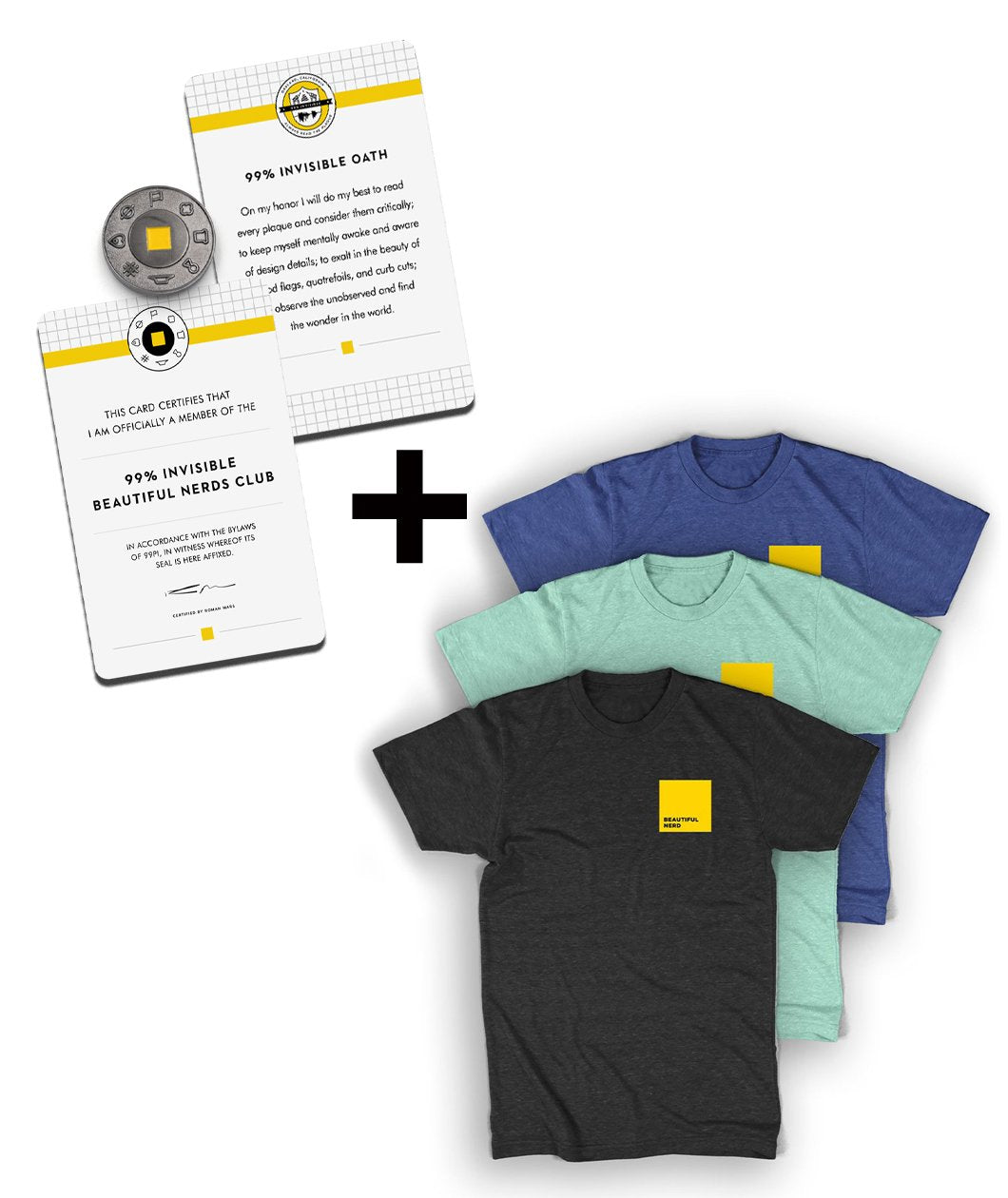 Beautiful Nerd Bundle (Club Card + Pin + T-Shirt)