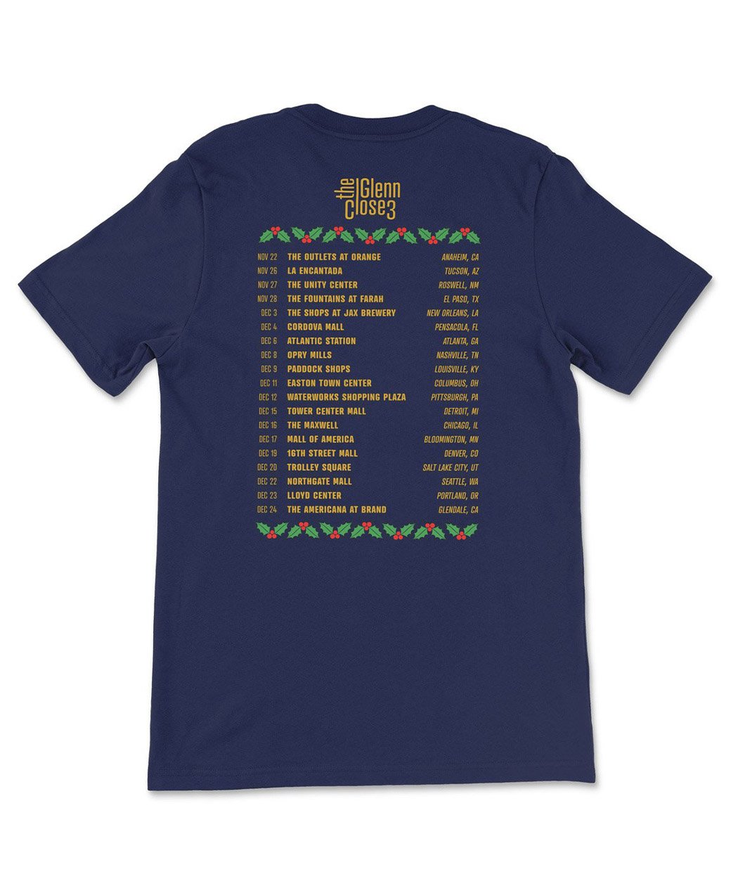 The Glenn Close Trio 2015 Tour Shirt