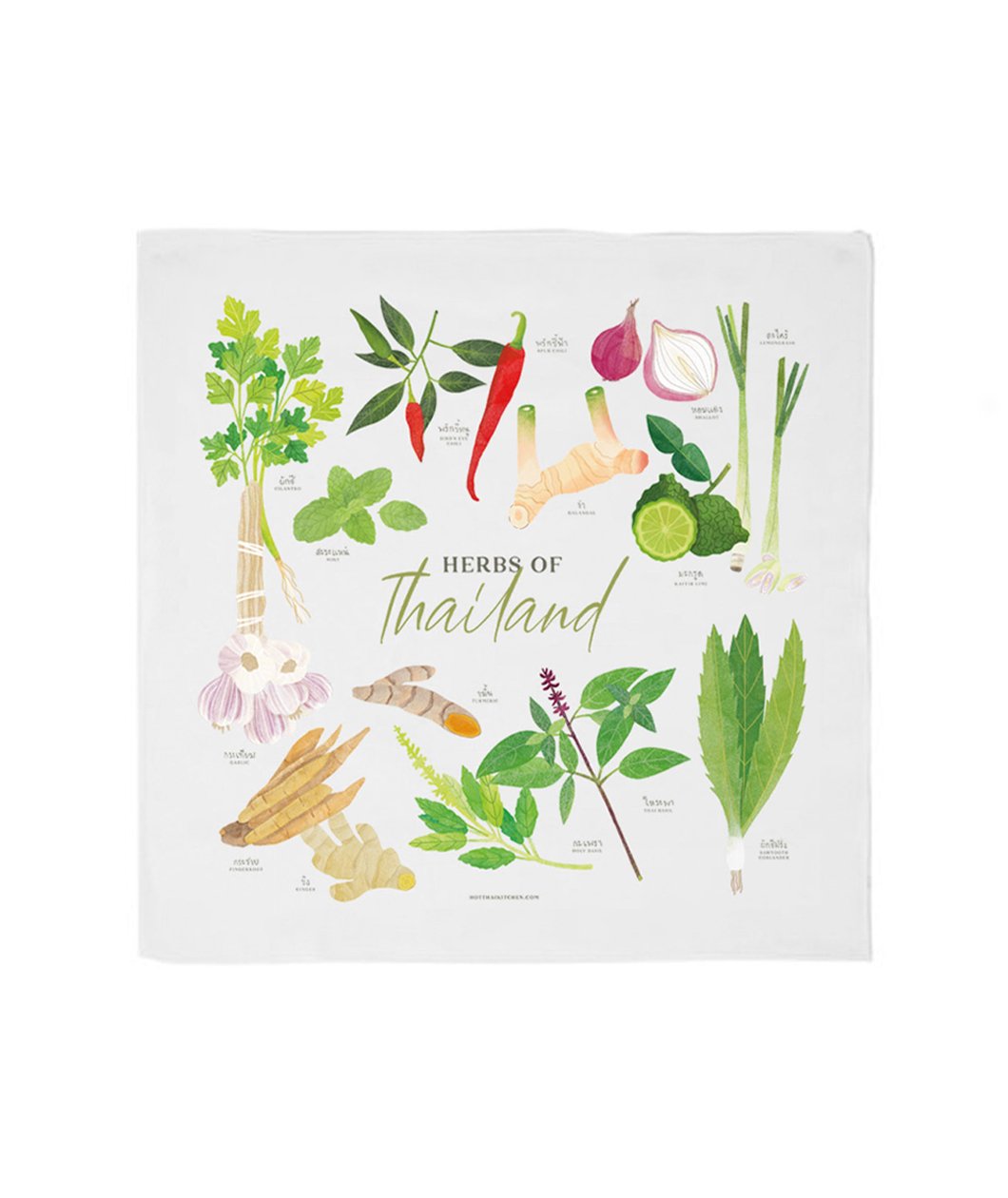 Herbs of Thailand Tea Towel