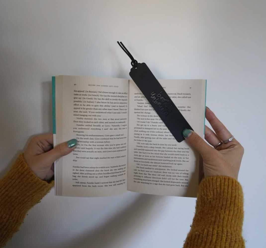 Books Unbound Leather Bookmark