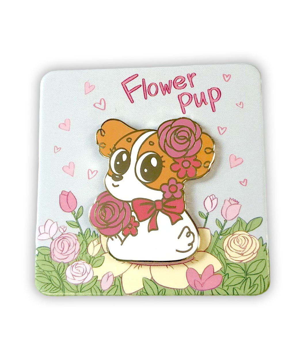 Flower Puppy Pin