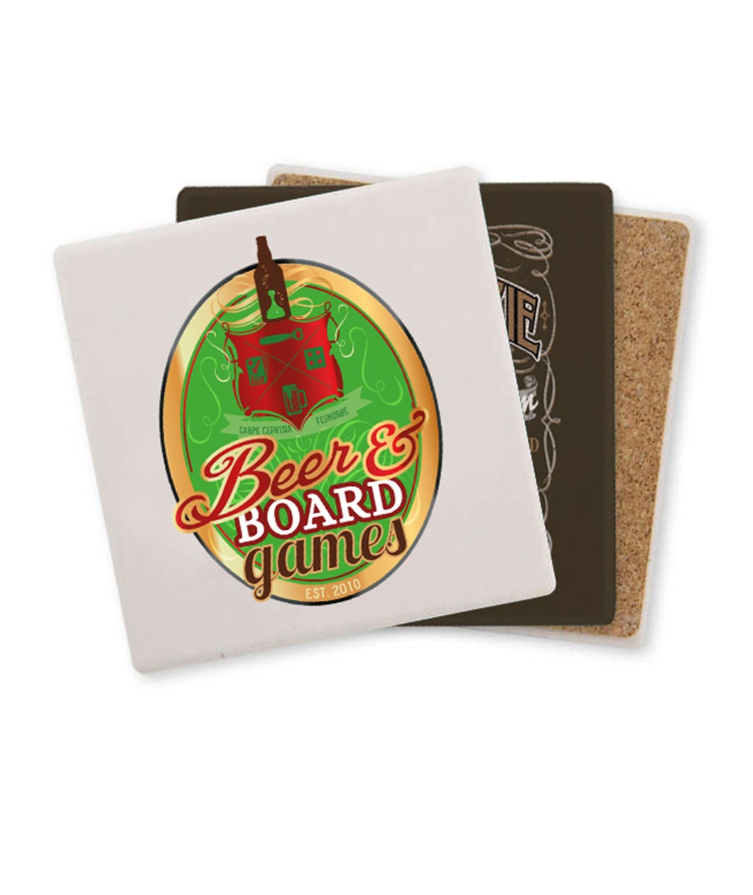 Beer & Board Games Ceramic Coasters