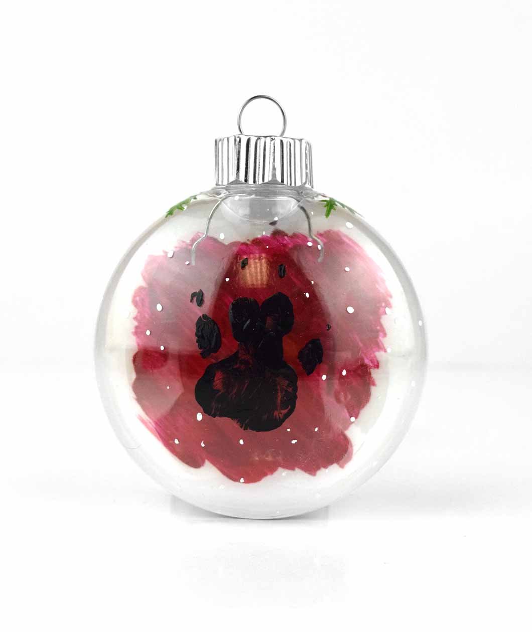 Chili Pepper Paw Plastic Oval Ball Ornament