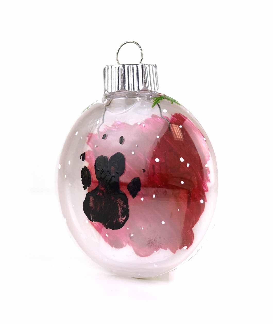 Chili Pepper Paw Plastic Oval Ball Ornament