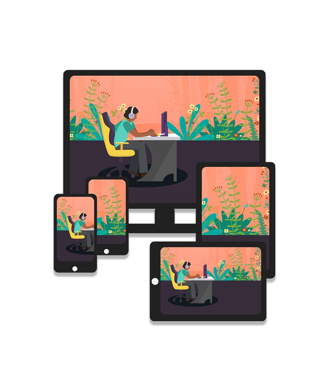 Gaming and Thriving Wallpaper Bundle