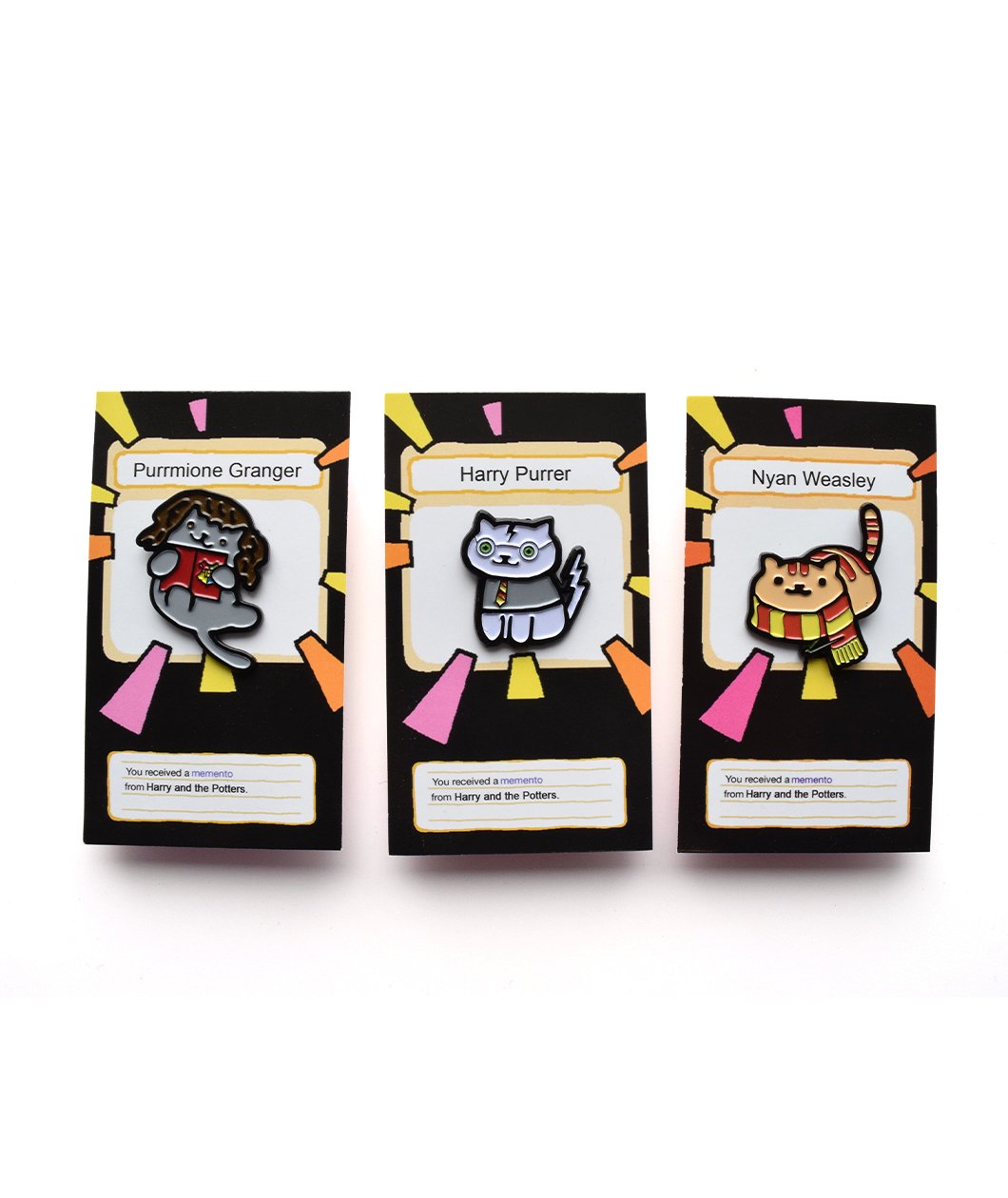 Wizard Cat/Neko Atsume Trio Enamel Pin Set