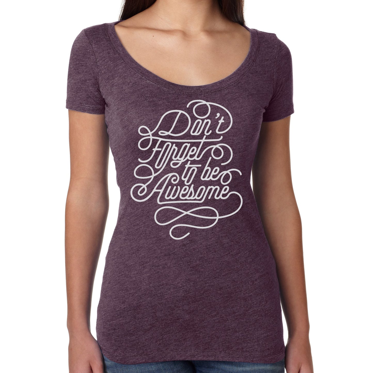 Don't Forget To Be Awesome Ladies Swirl Shirt