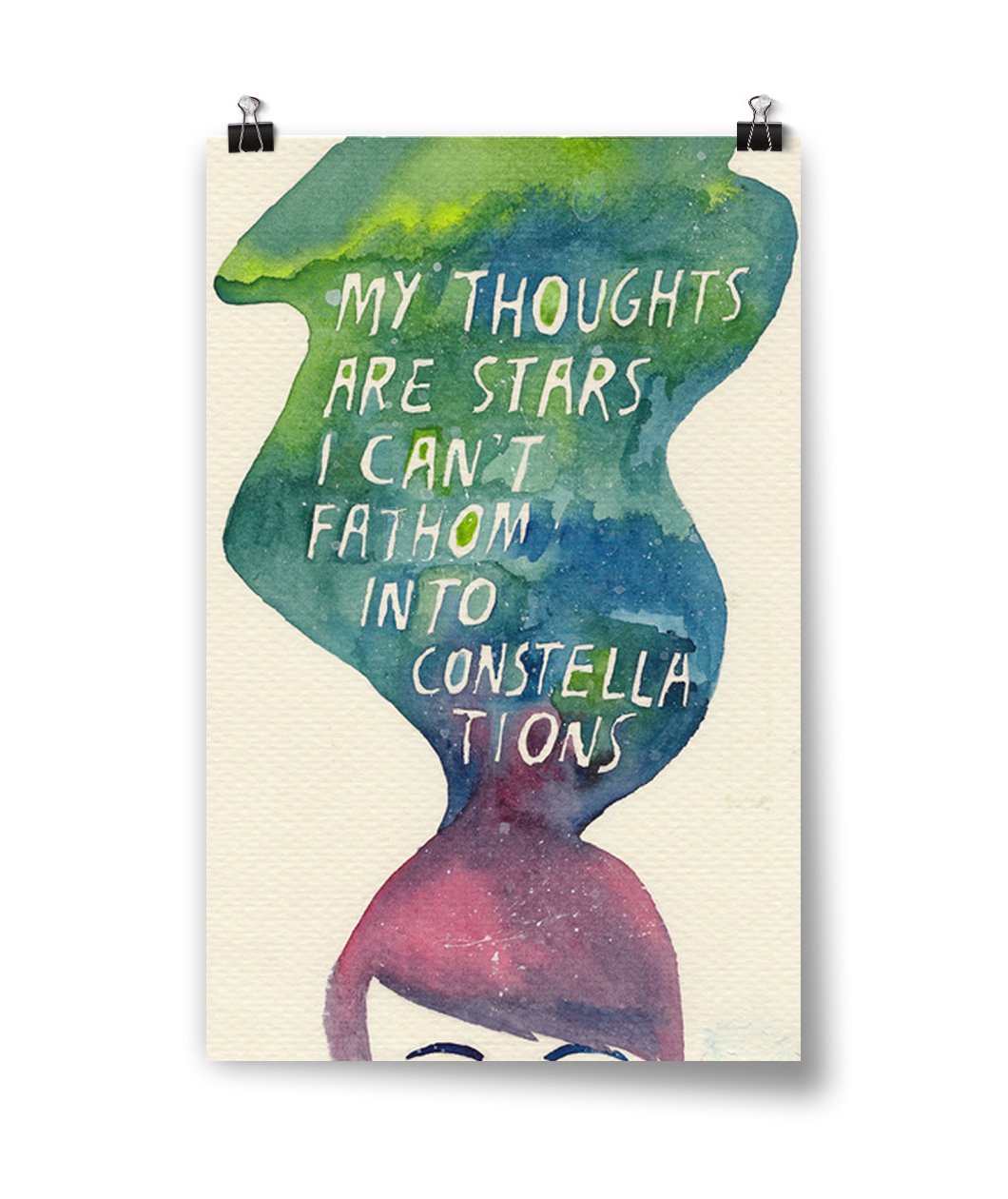 My Thoughts Are Stars Watercolor Poster