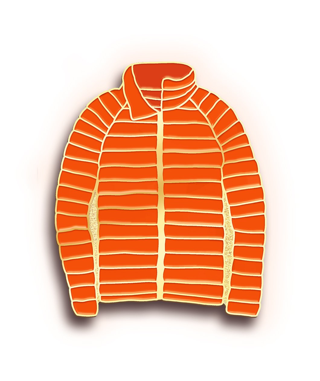 Orange Jacket Enamel Pin