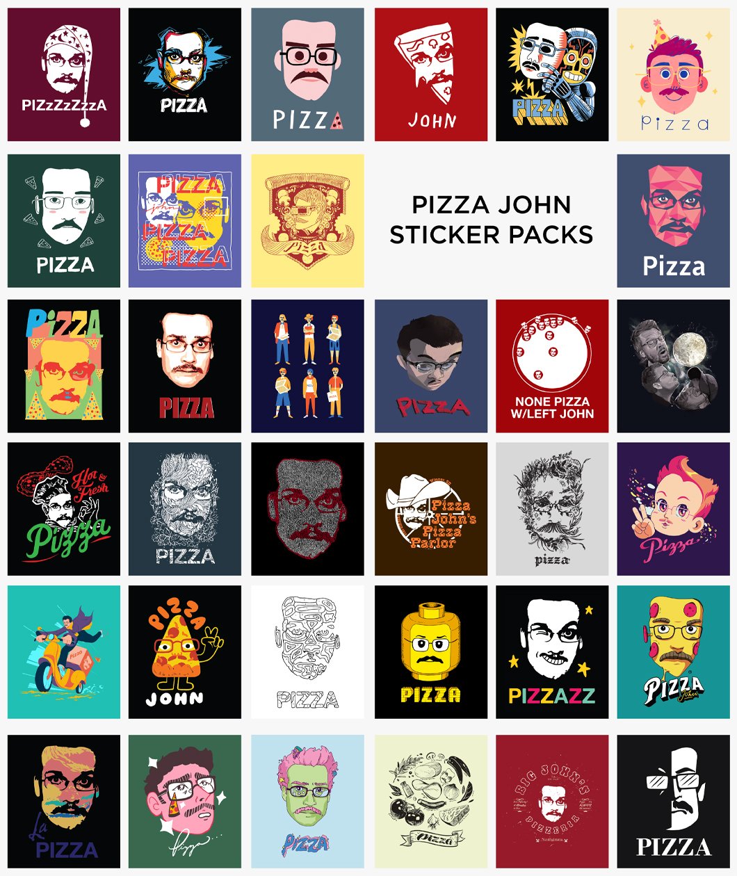Pizza John Sticker Packs