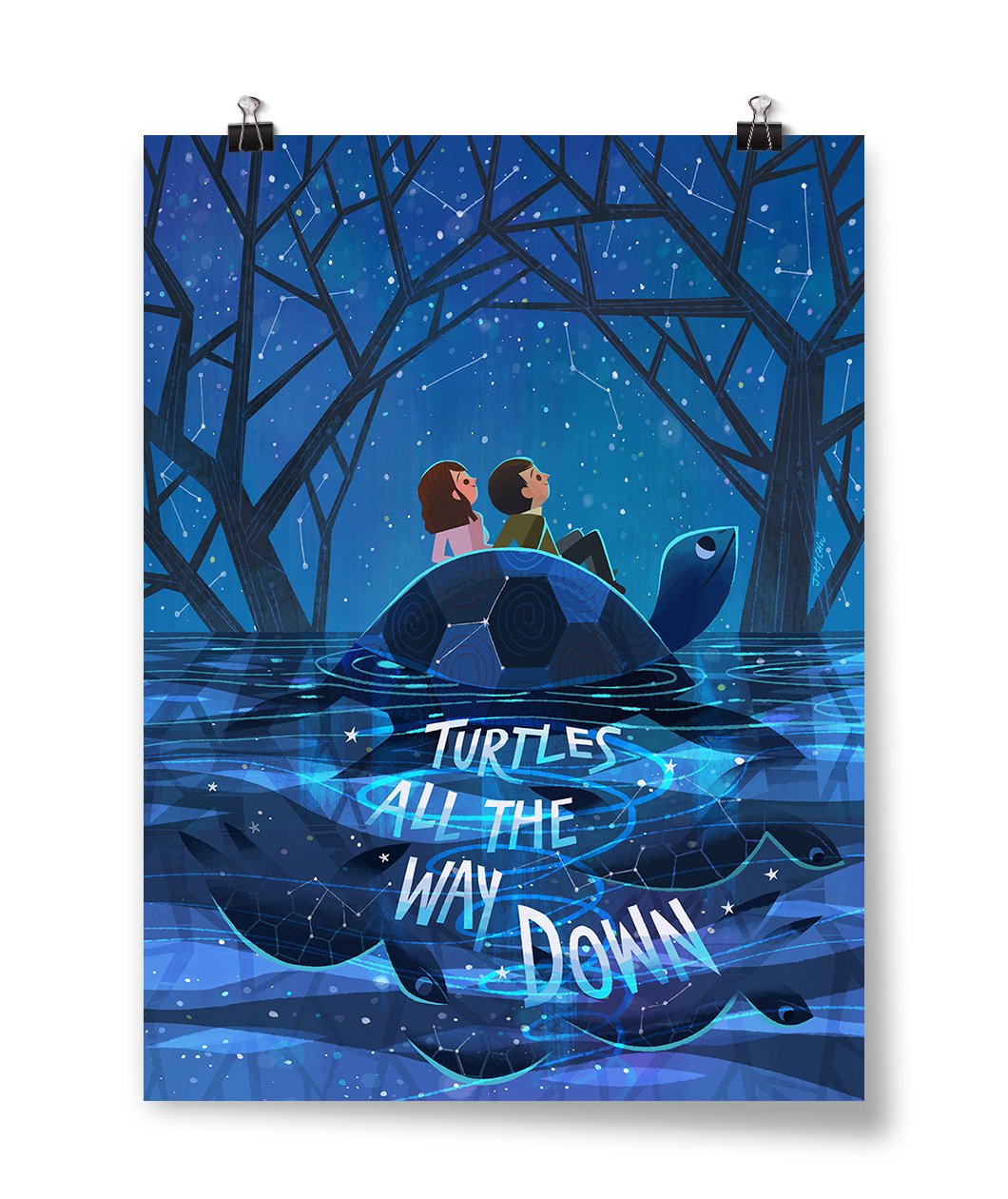 Turtles All The Way Down - Aza & Davis Poster